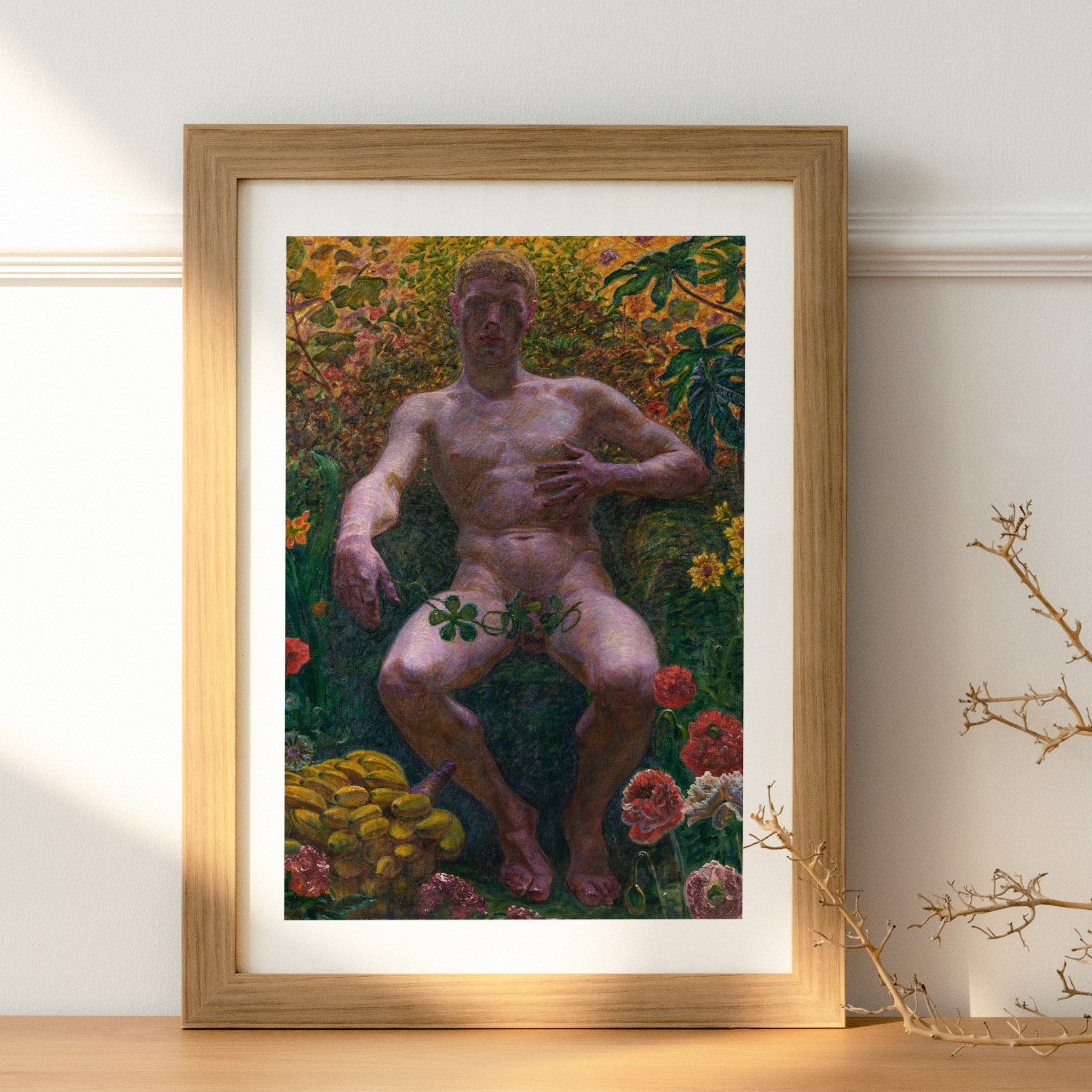 Poster med målningen Adam i Paradiset från Nationalmuseum i träram