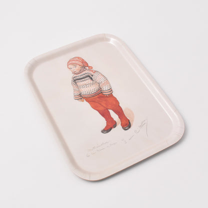 Bricka med målningen Matts Larsson av Carl Larsson från Nationalmuseum