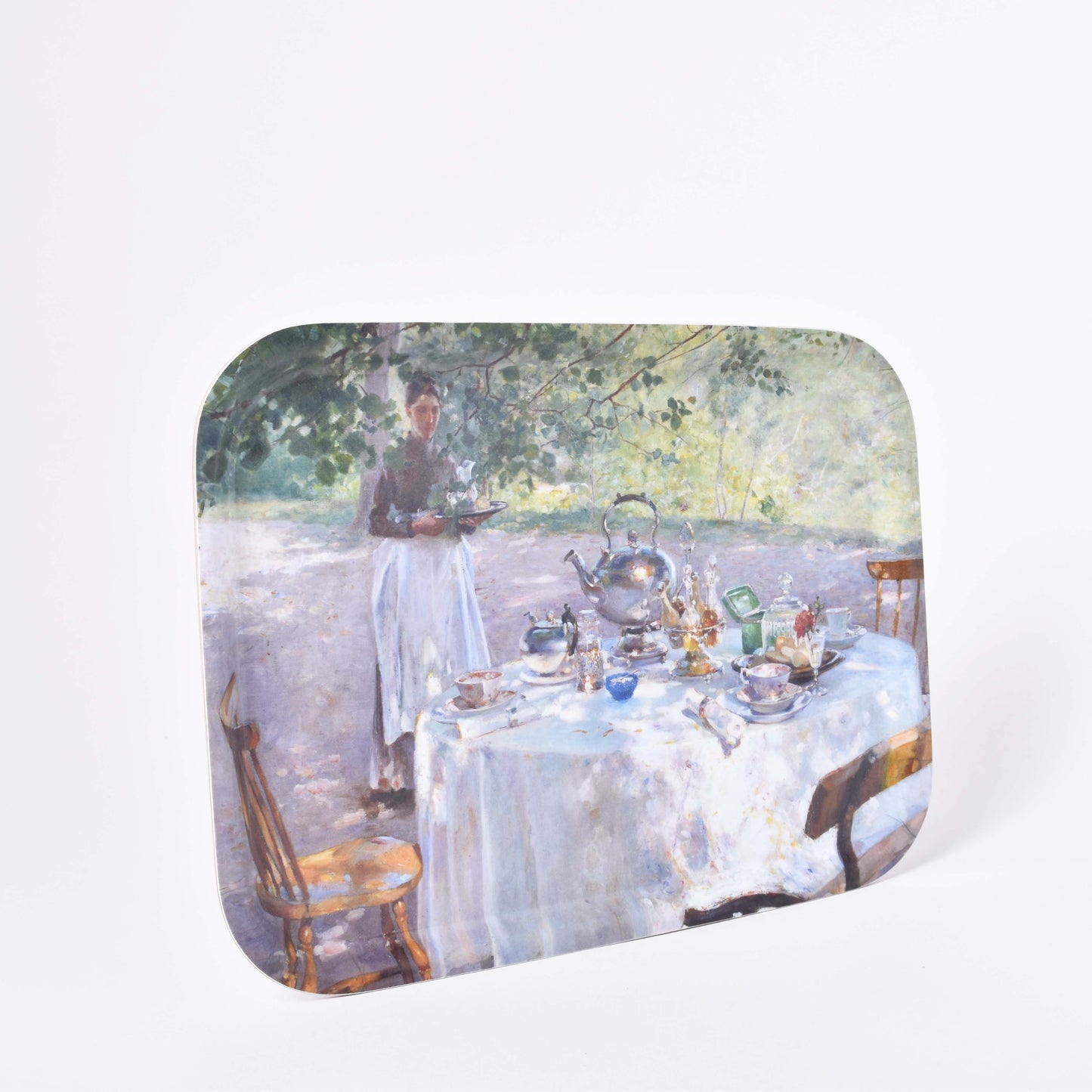 Rektangulär bricka med motiv av Hanna Paulis Frukostdags