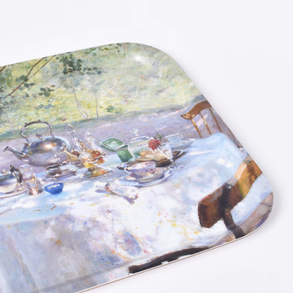 Rektangulär bricka med motiv av Hanna Paulis Frukostdags