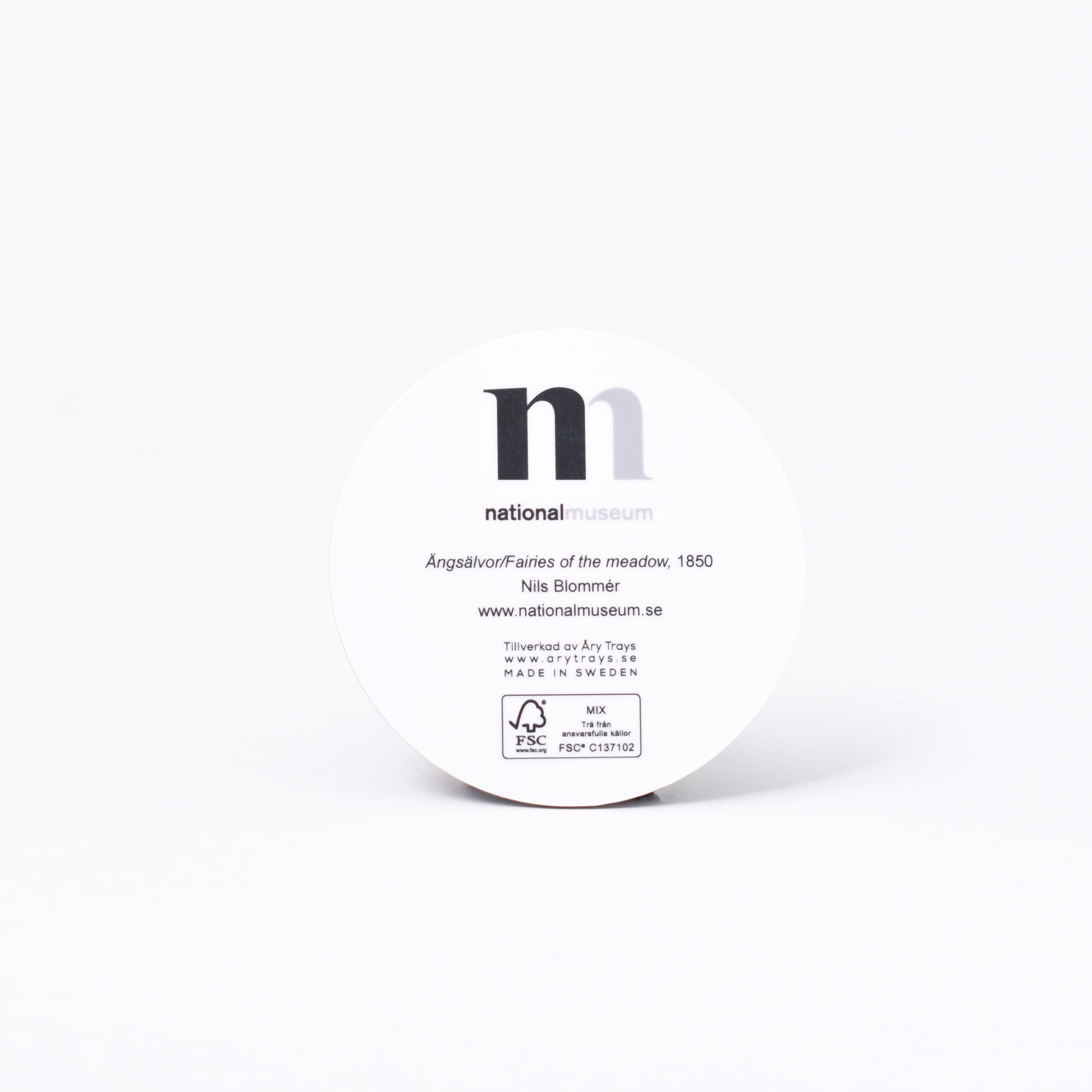 baksida av coaster med nationalmuseums logga