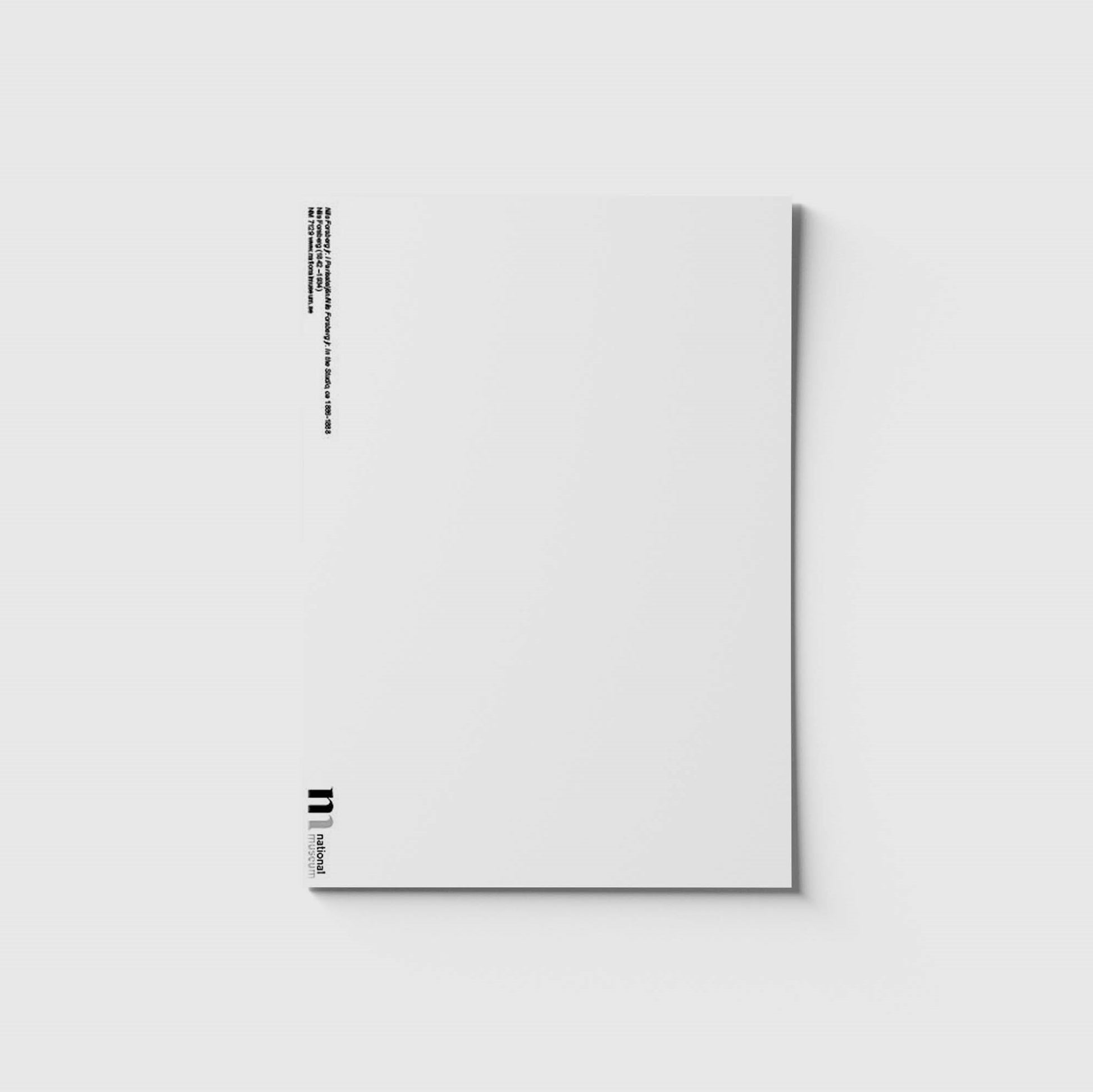 Vit baksida och museets logga på vykort med målning av Nils Forsberg