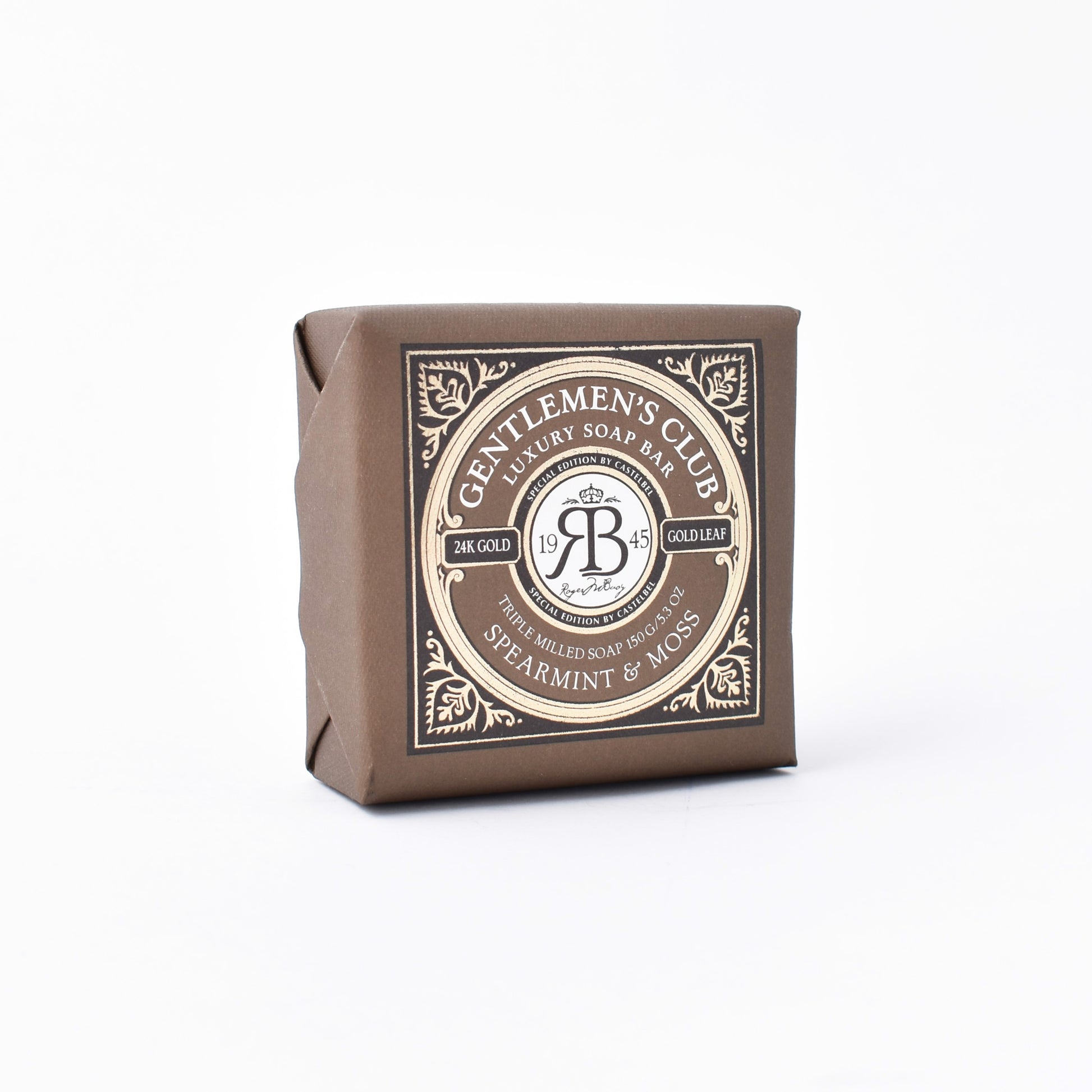 Lyxig tvål från castelbel i bruk förpackning med gulddetaljer