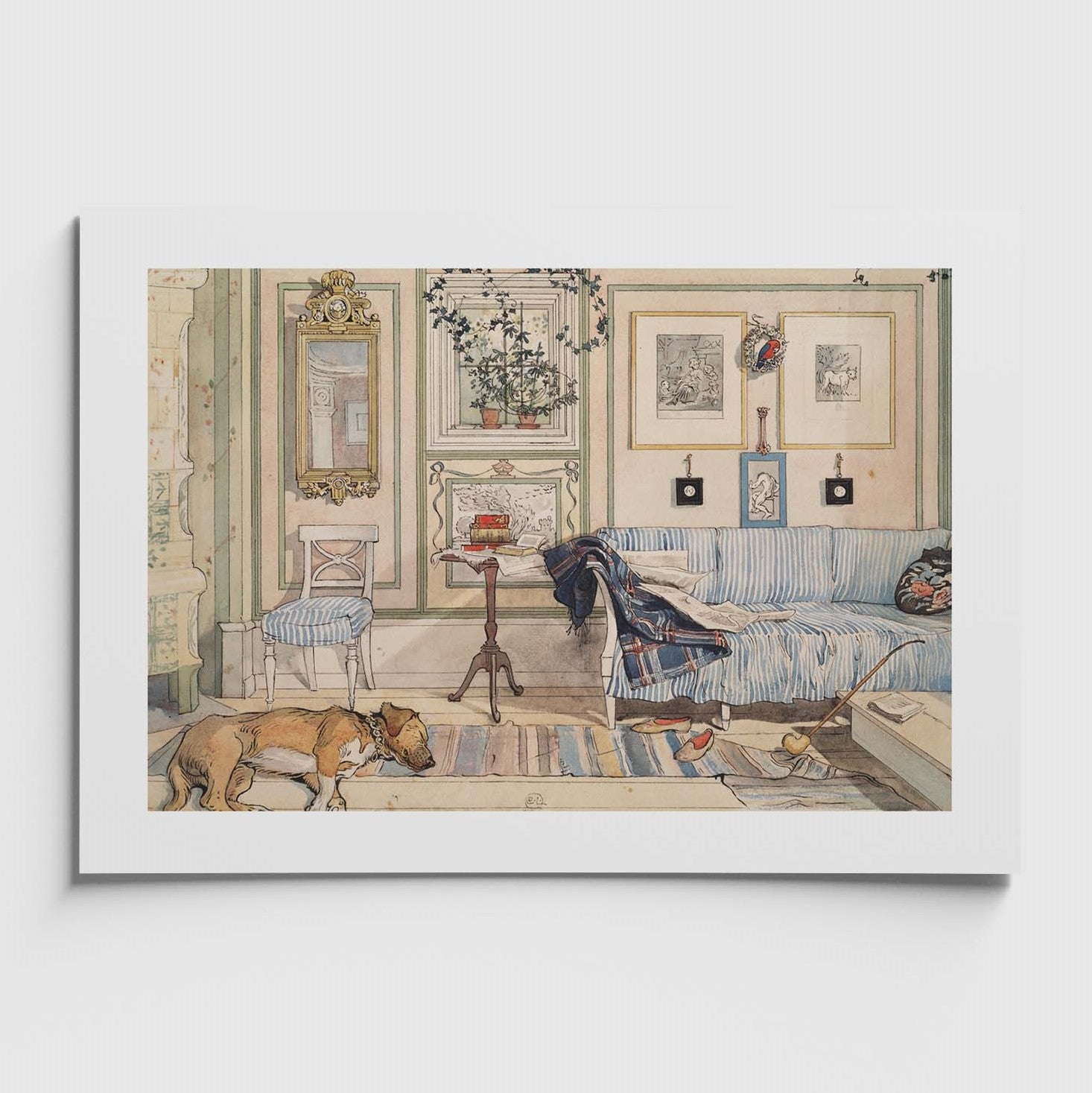 Liten poster med motivet Lathörnet av Carl Larsson