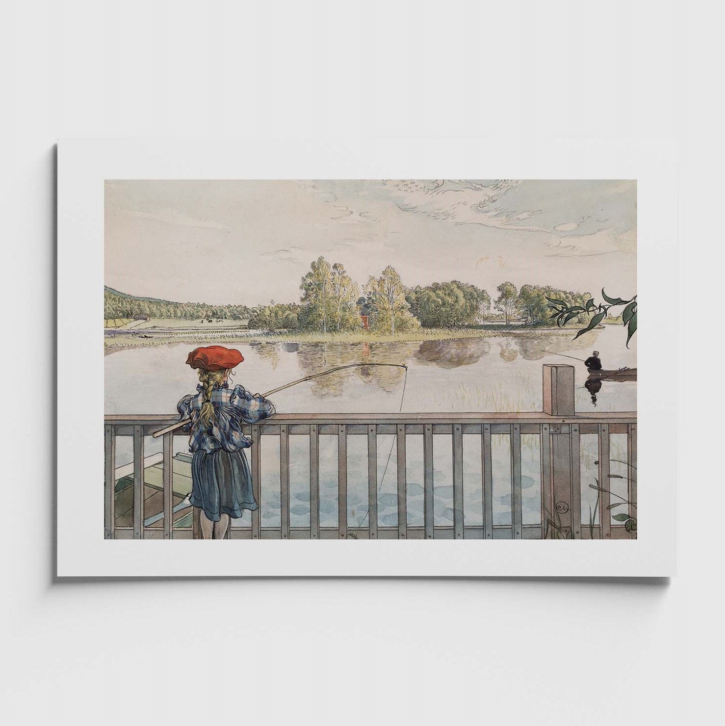 Affisch med målningen Lisbeth metar av Carl Larsson