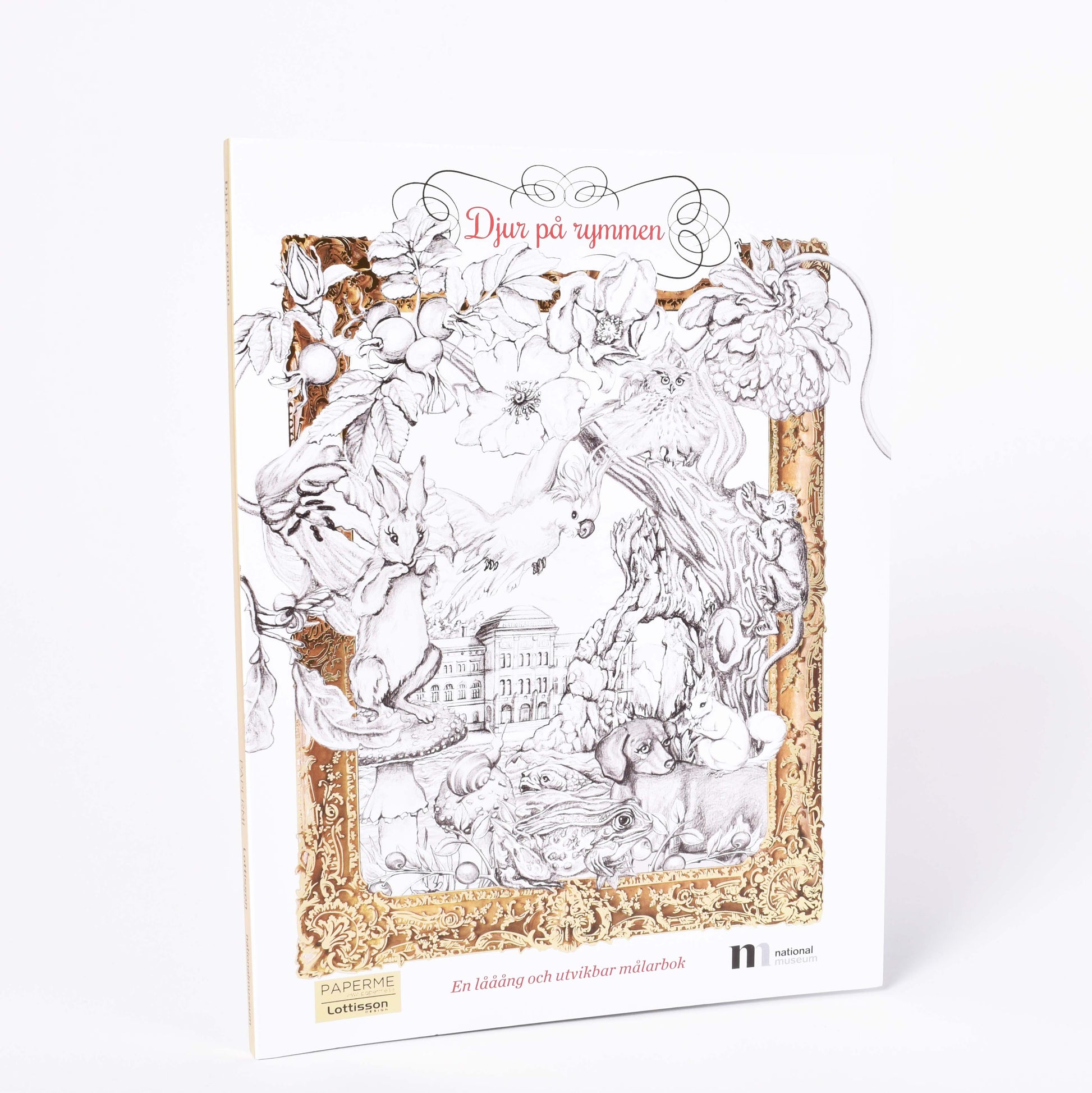 Målarbok med motiv av Djur på rymmen