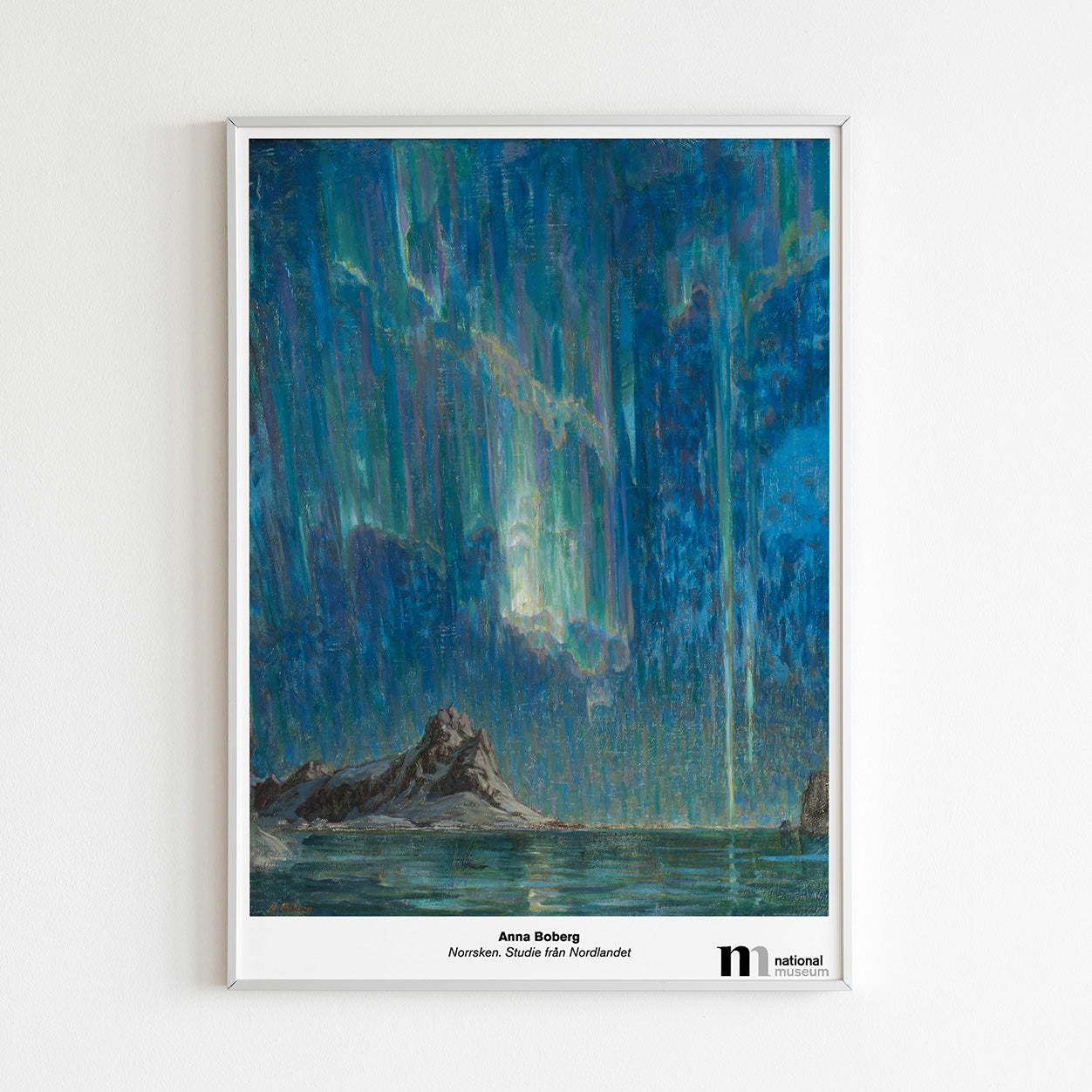 Poster med Norrsken från Nationalmuseum i vit ram