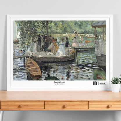 Liggande poster med renoirs impressionistiska målning i vit ram