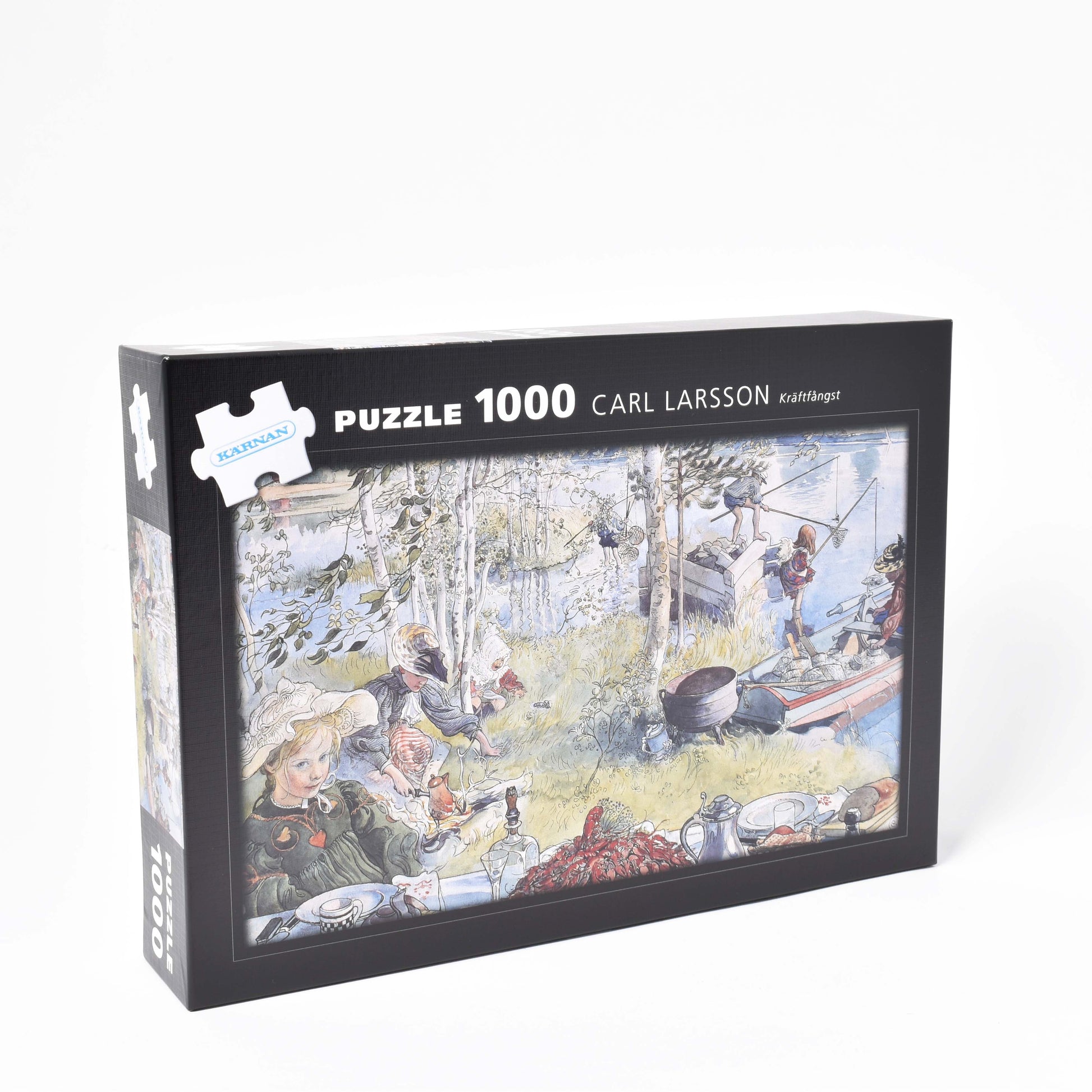 pussel med motiv av carl larssons akvarell kräftfångst från serien ur ett hem