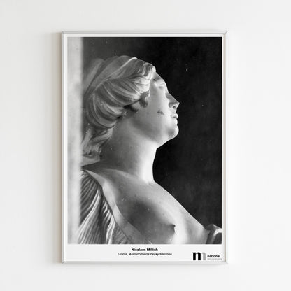 Poster med skulpturen Urania från Nationalmuseum i vit ram