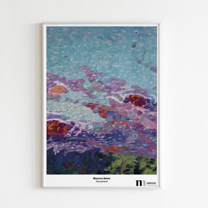 Poster med motivet Havsstrand från Nationalmuseum i vit ram