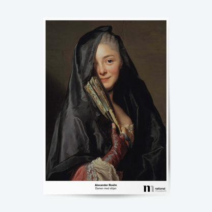 rektangulär poster med motiv av alexander roslins målning damen med slöjan
