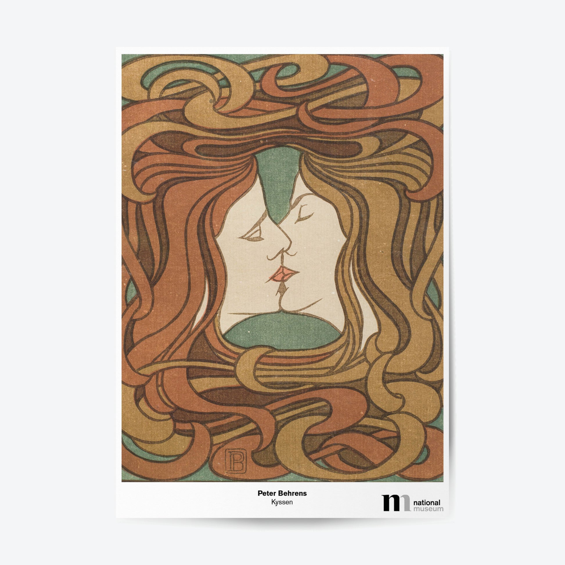 Poster med motiv av Peter Behrens tavla Kyssen